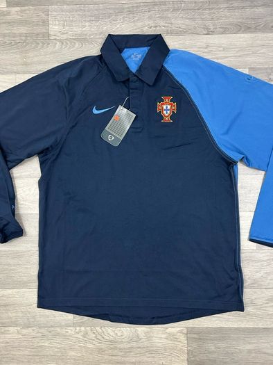 New Vintage 2003 Nike Portugal Long Sleeve Polo Rugby Shirt Mens Medium