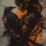 Hand crafted gem art of girl with raven Image 3