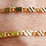 18K Yellow Gold Plated Oval Mirror Chain Link Necklace L-18" Image 9