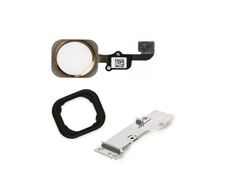 For iPhone 6 / iPhone 6 Plus Home Button Flex Cable Rubber Metal Bracket Gold - FHT17IPHB