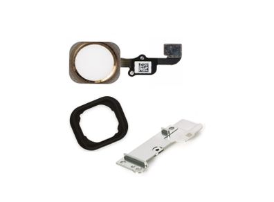 For iPhone 6 / iPhone 6 Plus Home Button Flex Cable Rubber Metal Bracket Gold - FHT17IPHB