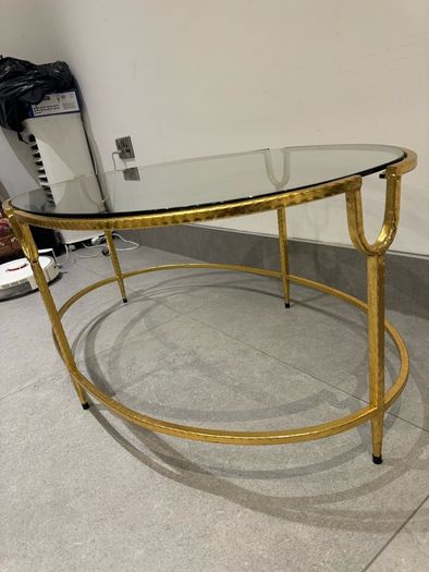Gold coffee table with Glass Top