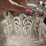 Glass Bowl and 3 Glass Candlesticks Image 3