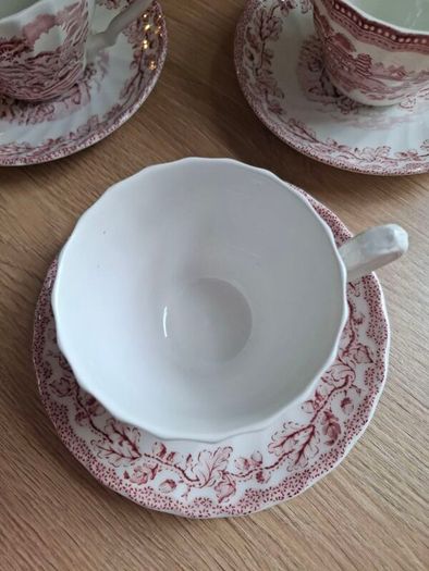 Antique Myotts Country Life Staffordshire 3 cups & Saucers