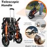 Ultra-Light Transport Wheelchair, Folding Portable Wheelchair with Hand Brake, Trolleys for Elderly Aircraft Travel, Wheelchairs for Adults (with Travel Bag/Backbag) (with Telescopic Handle) Image 3