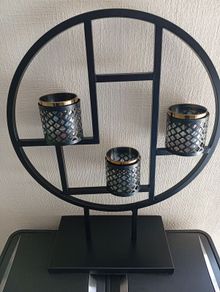 Sia black wrought iron 3 tea light candles