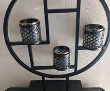 Sia black wrought iron 3 tea light candles