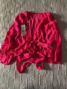 Only Beautiful Pink Wrap Blouse Size UK 8