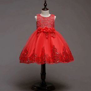 New Girls Big bow Elegant Flower Christmas dress size 2-3yrs