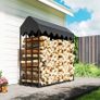 Outdoor log rack, log shelf with 600D Oxford protective cover capacity, steel 186x70x185cm Image 3