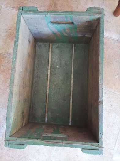 Vintage wood box, Portugal with 8 bottles with content, for display only