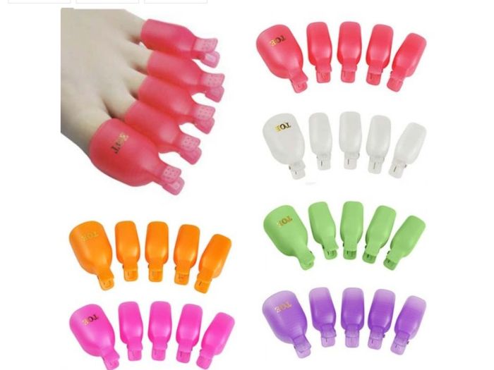 Plastic Toe Nail Soak Off Cap Clips