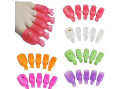Plastic Toe Nail Soak Off Cap Clips