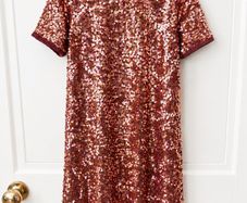 Girls rose gold sequin dress age 10