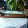 Art Deco Solid Oak Book Trough with Glass Sides and Reeded Detail. Boat-Shaped Double-Sided Bookstand, c1930s Image 6