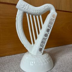 Vintage Irish Donegal Parian China Trinity Harp Ornament