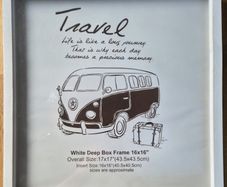 White deep wooden frame with glass