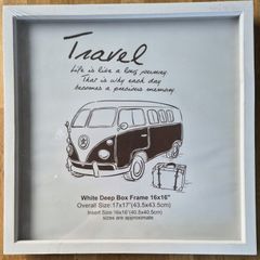 White deep wooden frame with glass