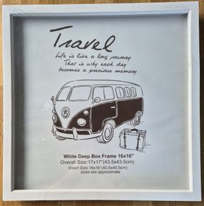 White deep wooden frame with glass