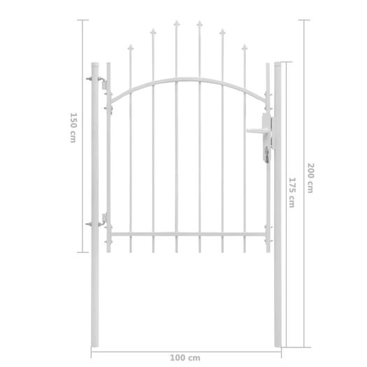 Garden Gate Steel 1x2 m White