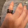 Vintage Sterling Silver Ring Ruby Emerald Style Stones Image 7