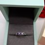 18ct white gold blue sapphire and diamond ring size R Image 9