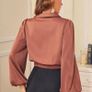 Satin Blouse Rust/Brown Image 3
