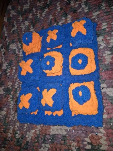 Chunky Knit Tic Tac Toe Game | Sensory Play Mat, Kids Gift | Handmade Soft Play