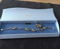 silver necklace and ring
