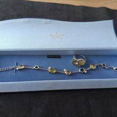 silver necklace and ring