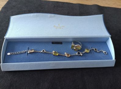 silver necklace and ring
