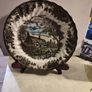 MYOTT Rare find  The Brook by Franciscan salad plate  and large wood plate holder. Image 5