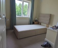 Single bed and headboard