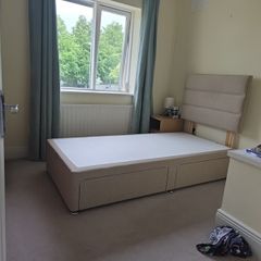 Single bed and headboard