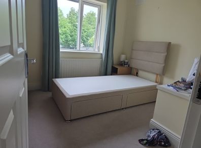 Single bed and headboard