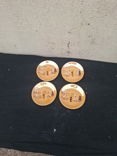 4 china asian orange saucers postage possible