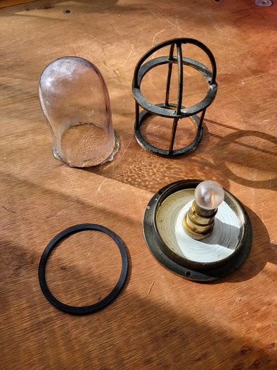 Vintage Brass 12V Automotive Dashboard / Inspection Map Light (Pre-War)