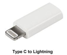 USB-C Type C Female to iPhone Male Charger Adapter for iPhone X XR 7 6 5S XS