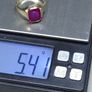 Luxury Vintage Art Deco Style 14K Gold Mens Unisex Ruby Ring Image 9