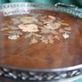 Vintage Beautiful Italian round Sorrento serving tray with burl wood inlay in a brass frame for serving trolleys/tea carts. Image 9