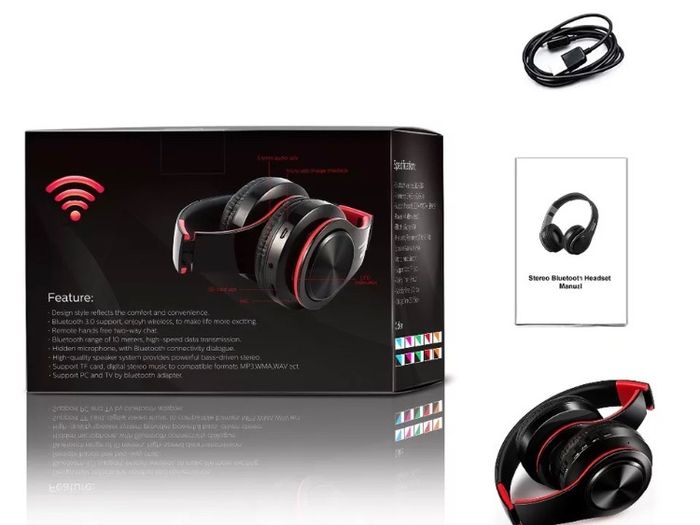 Wireless Headphones Bluetooth Stereo FM Radio Build-in MIC with 3.5mm Jack
