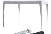 3 x 3m Pop Up Gazebo, No Side Walls, for Parties, Picnic, with Carrying Bag, White