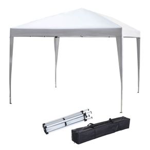 3 x 3m Pop Up Gazebo, No Side Walls, for Parties, Picnic, with Carrying Bag, White
