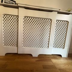 White Latticed Radiator Cover