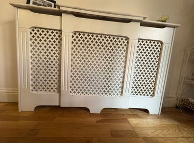 White Latticed Radiator Cover