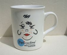 TOPICYCLINE (Shire Pharmaceutical Ltd) - a scarce promotional mug for an acne treatment medicine (late 1980's)