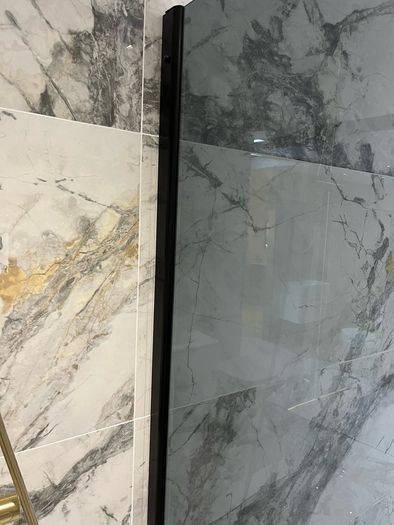 Ex Display Tinted Series 900 black Wet room shower panel