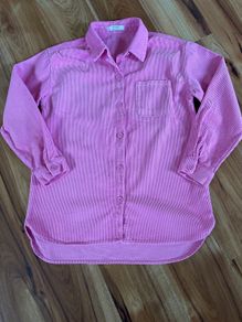 Pink corduroy shirt/shacket age 11-12 years like new!
