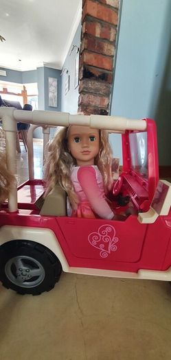 Our Generation Trailer, Horse, Jeep and dolls