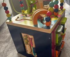 wooden activity cube